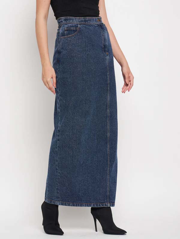Plus Coated High Waisted Denim Mini Skirt | boohoo