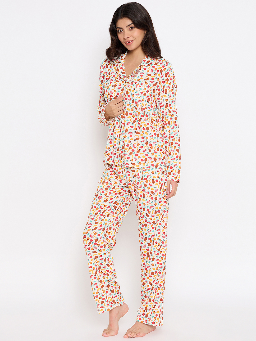 Tutty Fruity Print Long Sleeve Women’s Night Suit